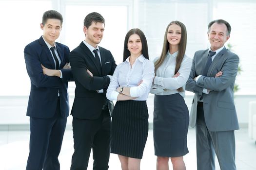group of business people on a light background .photo with place for text