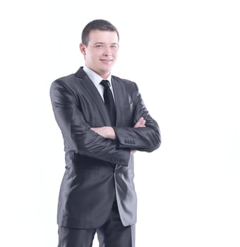 portrait of a successful young businessman.isolated on white.