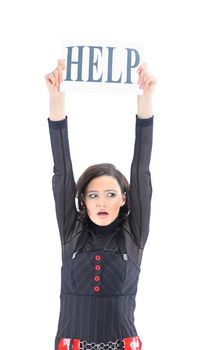 Nice business woman asks for help