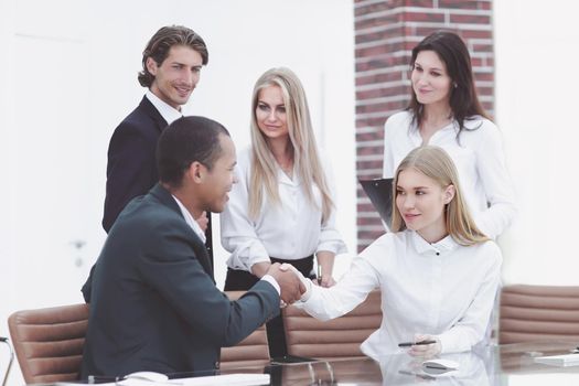 business partners conducting a workshop in the office.photo with copy space