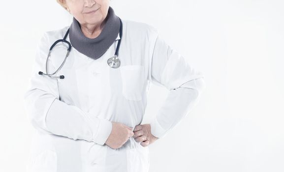 portrait of an experienced physician.isolated on white background.