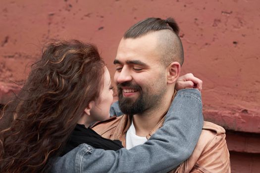 close up.happy loving couple looking at each other. the concept of the relationship