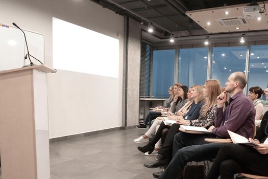 group of business people at a seminar in the modern office.photo with copy space