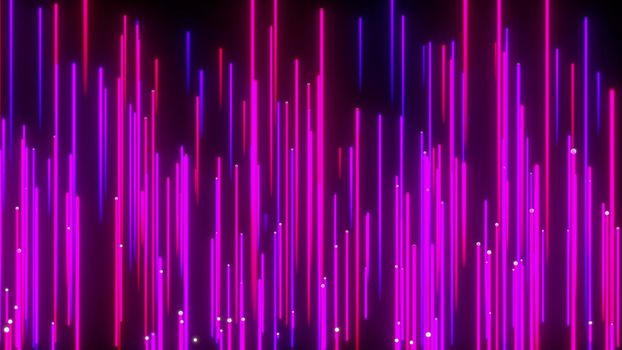 Bright neon lines. Retro colorful wallpaper. Computer generated 3d render