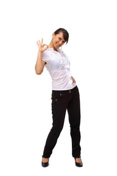 businesswoman. Isolated over white background