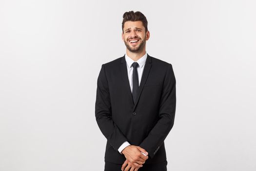 Business Concept - Portrait Handsome Business man confident face. White Background