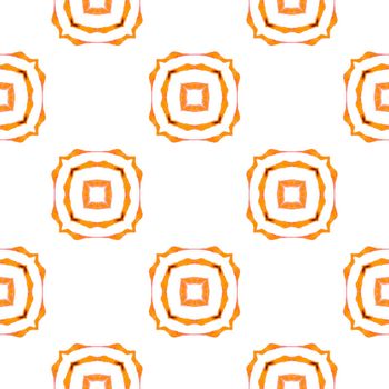 Exotic seamless pattern. Orange cute boho chic summer design. Summer exotic seamless border. Textile ready nice print, swimwear fabric, wallpaper, wrapping.