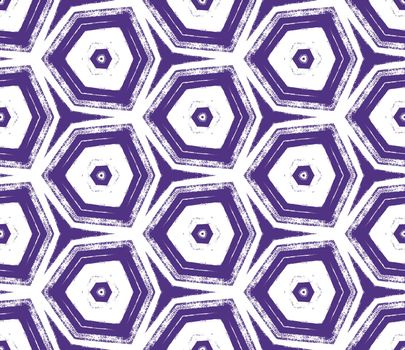Medallion seamless pattern. Purple symmetrical kaleidoscope background. Textile ready unusual print, swimwear fabric, wallpaper, wrapping. Watercolor medallion seamless tile.