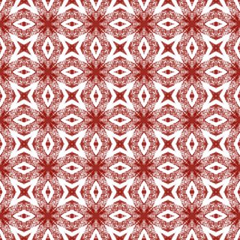 Mosaic seamless pattern. Maroon symmetrical kaleidoscope background. Retro mosaic seamless design. Textile ready classy print, swimwear fabric, wallpaper, wrapping.