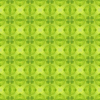 Mosaic seamless pattern. Green energetic boho chic summer design. Hand drawn green mosaic seamless border. Textile ready valuable print, swimwear fabric, wallpaper, wrapping.