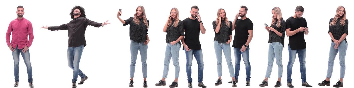 collage of photos of successful young people. isolated on a white background