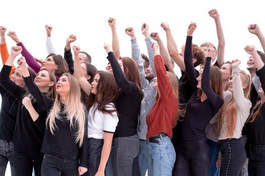 close up. a group of happy confident young people standing together