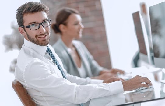 business background. businessman on blurred background