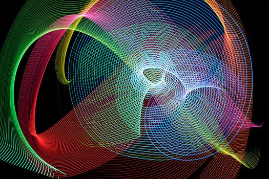 Abstract colorful background made with light painting