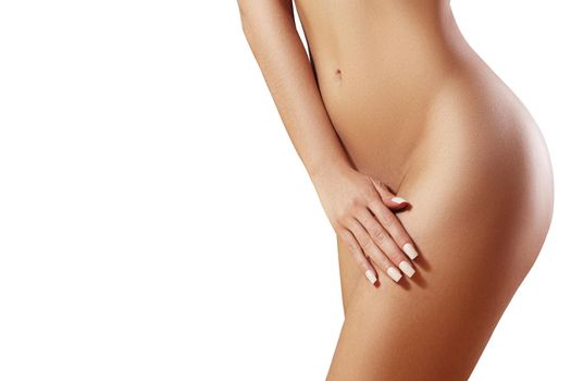 Waxing for beautiful woman. Brazilian laser hair removal bikini line an sexy body shapes. Body care and clean skin. Sexy woman in spa