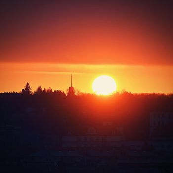 Sunset over the city. City of Brno - Czech Republic