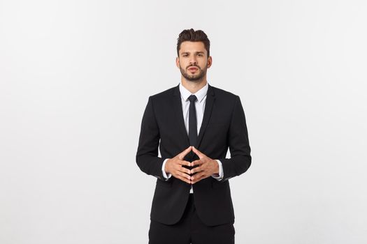 Business Concept - Portrait Handsome Business man confident face. White Background