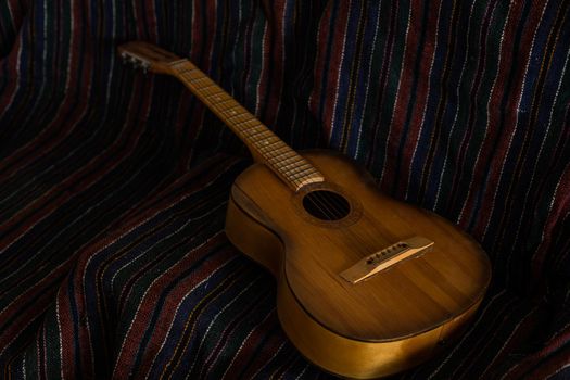 acoustic guitar. Christmas gift with space for text.