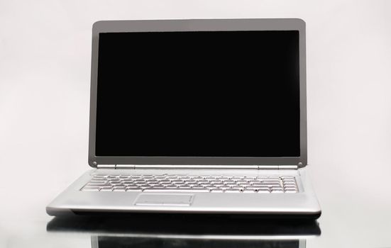 closeup of a laptop isolated on a white background.photo with copy space