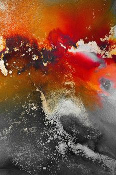 Burning abstract background from marble ink art of exquisite original painting . Painting was painted on high quality paper texture to create smooth marble background pattern of ombre alcohol ink .