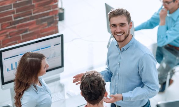 Image of business people working at meeting.