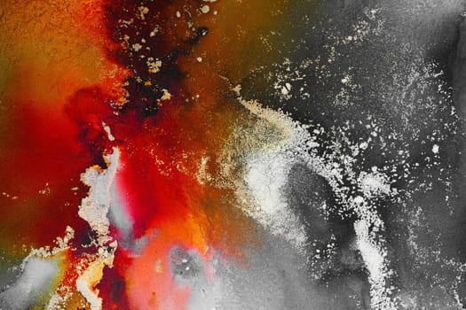 Burning abstract background from marble ink art of exquisite original painting . Painting was painted on high quality paper texture to create smooth marble background pattern of ombre alcohol ink .