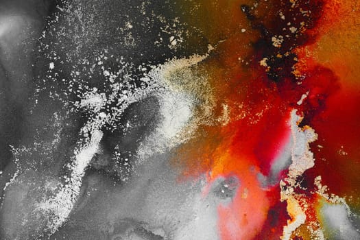 Burning abstract background from marble ink art of exquisite original painting . Painting was painted on high quality paper texture to create smooth marble background pattern of ombre alcohol ink .