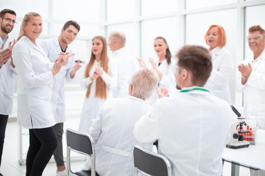 group of researchers discussing new ideas in the laboratory. photo with a copy-space