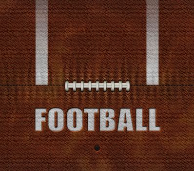 American Football flattened into two dimensions with the embossed word FOOTBALL. Includes top space for team name or other copy.