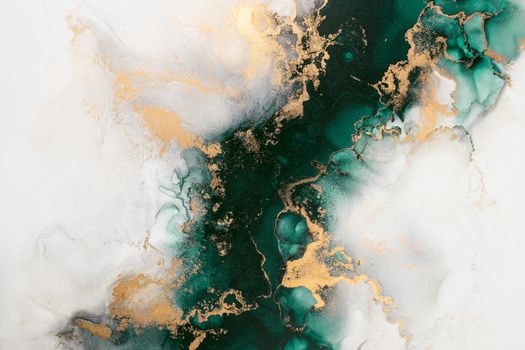 Marble ink abstract art from exquisite original painting for abstract background . Painting was painted on high quality paper texture to create smooth marble background pattern of ombre alcohol ink .