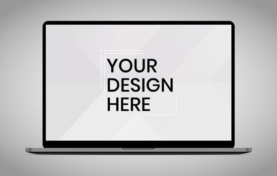 smartphone screen on white background mock up. Phone modern screen design. mock up isolated on gray background PSD. Save with clipping path.