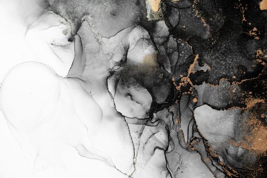 Marble ink abstract art from exquisite original painting for abstract background . Painting was painted on high quality paper texture to create smooth marble background pattern of ombre alcohol ink .