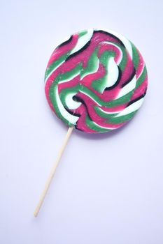 close up of lollipop candy on table .