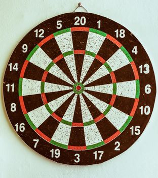closeup.Darts Board isolated on white background.
