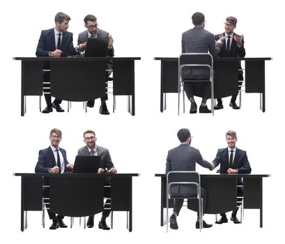 two business people sitting at the Desk. partnership concept