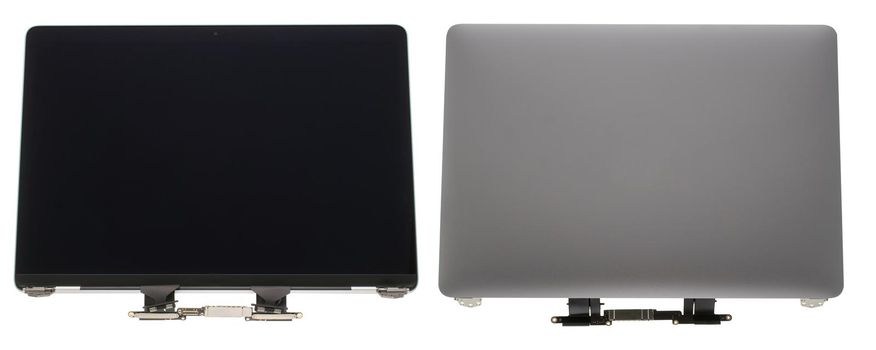 body parts for a laptop, a screen assembly for a laptop, a spare part for a computer, on a white background