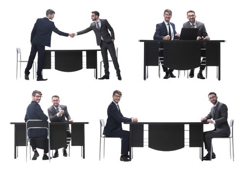 two business people sitting at the Desk. partnership concept