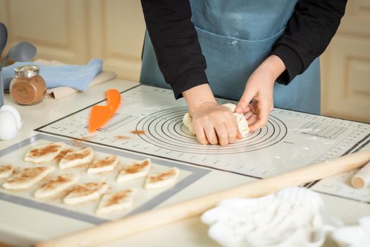 Baking with a variety of kitchen utensils, including state-of-the-art silicone kitchen mats.