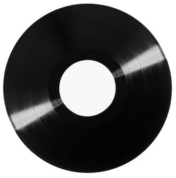 close up of a vintage vinyl on a white background