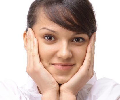 closeup. the face of a successful young business woman