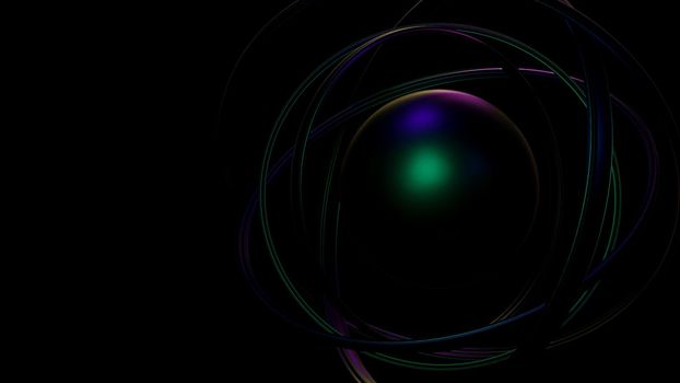 Luxurious And Elegant Abstract Circles Neon Trendy BluePurple Banner Background 3D