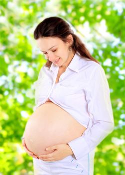 Young beautiful pregnant woman