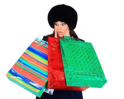 Beautiful woman with shopping bags