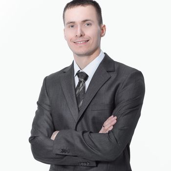 portrait of a successful young businessman.isolated on white background