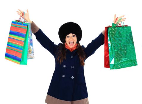 Beautiful woman with shopping bags