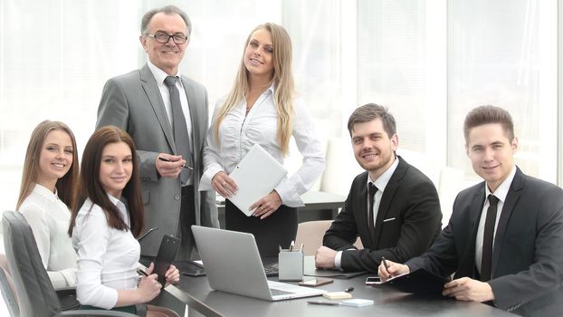 senior businessman had a working meeting with business team.photo with copy space