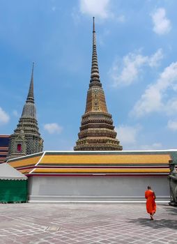 Buddhist monk at the temple of Wat Pho in Bangkok.