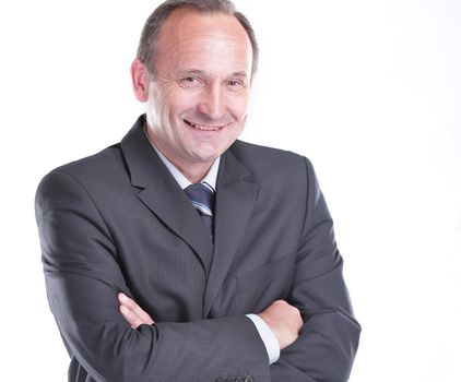 portrait of a successful businessman isolated on the light .photo with copy space