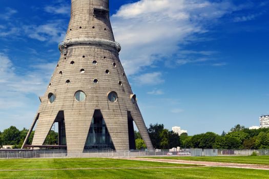 Ostankino TV Tower in Moscow, Russia standing 540.1 metres (1,772 ft) tall. Russian TV and Radio Broadcasting Network.