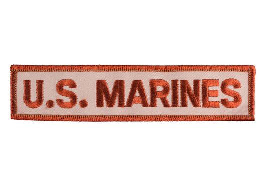 Military stripe of U.S. Marines. U.S. Marine sign isolated over white background.